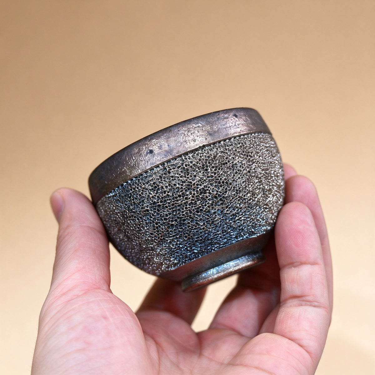 Obsidian Silver Wood-Fired Tea Cup — 70 ml — detail 4